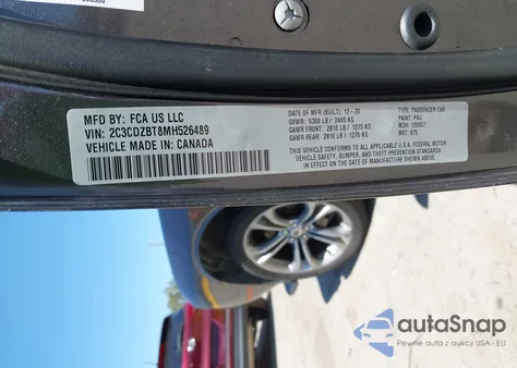 2021 Dodge Challenger R/T z USA, uszkodzony, nr VIN 2C3CDZBT8MH526489